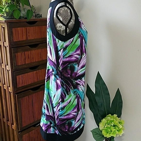 Abstract floral print dress Sz M - Picture 5 of 8
